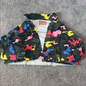 Dolls kill cropped camo jacket
